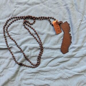 Rustic Copper “HOME” Necklace with California Silhouette Pendant